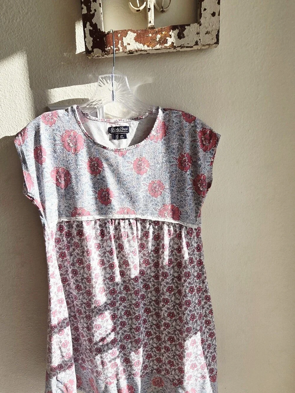 Lucky Brand Girls Floral Short Sleeve Dress - Pink & White